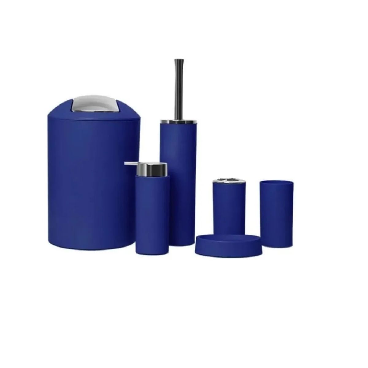 CARIBEE - Set Juego De Baño 6 Piezas Accesorios Elegante Azul