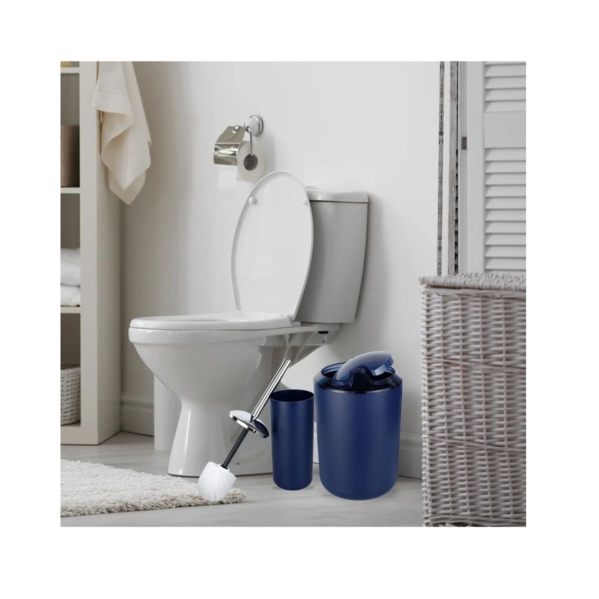 CARIBEE - Set Juego De Baño 6 Piezas Accesorios Elegante Azul