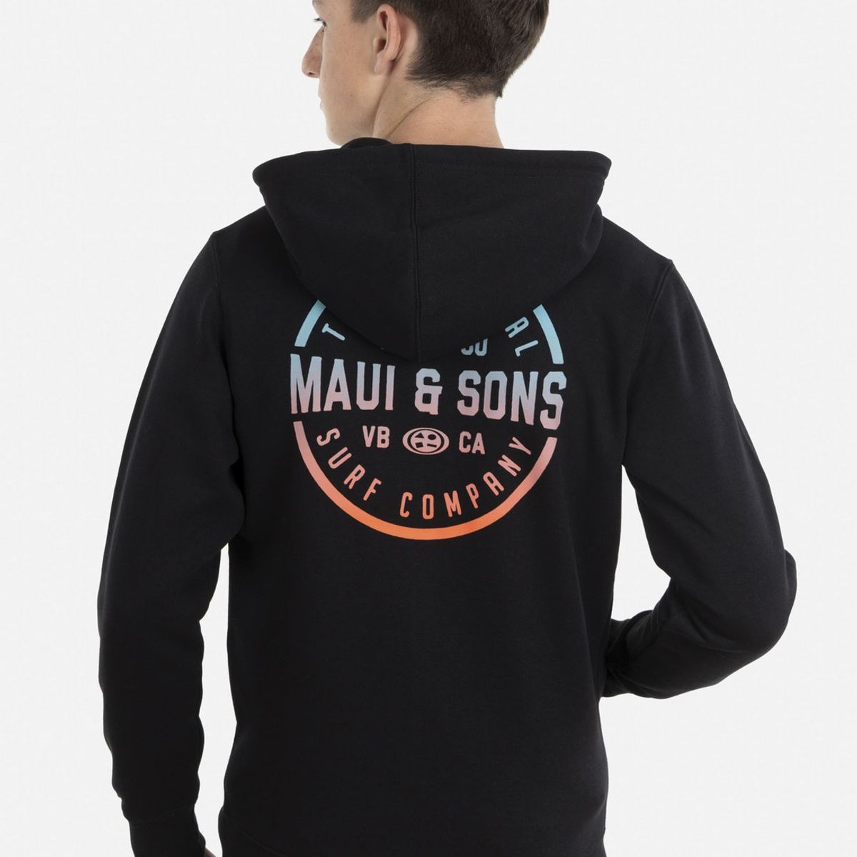 MAUI AND SONS - Poleron SURF CO. Juvenil Negro Maui and Sons