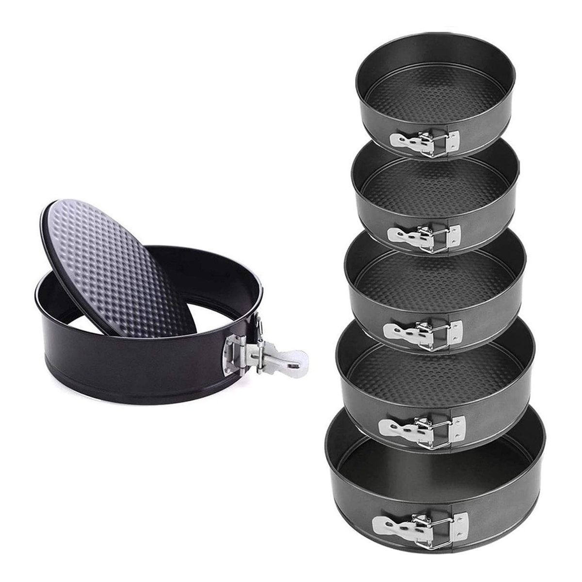 GENERICO - Pack 6 Moldes Redondo Antiadherente Torta Repostería..