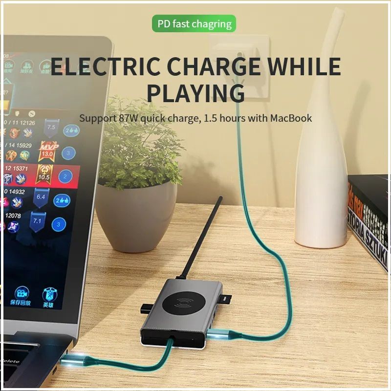 GENERICO - Hub Adaptador Usb TipoC 15 en 1 para MacBook y Windows Carga