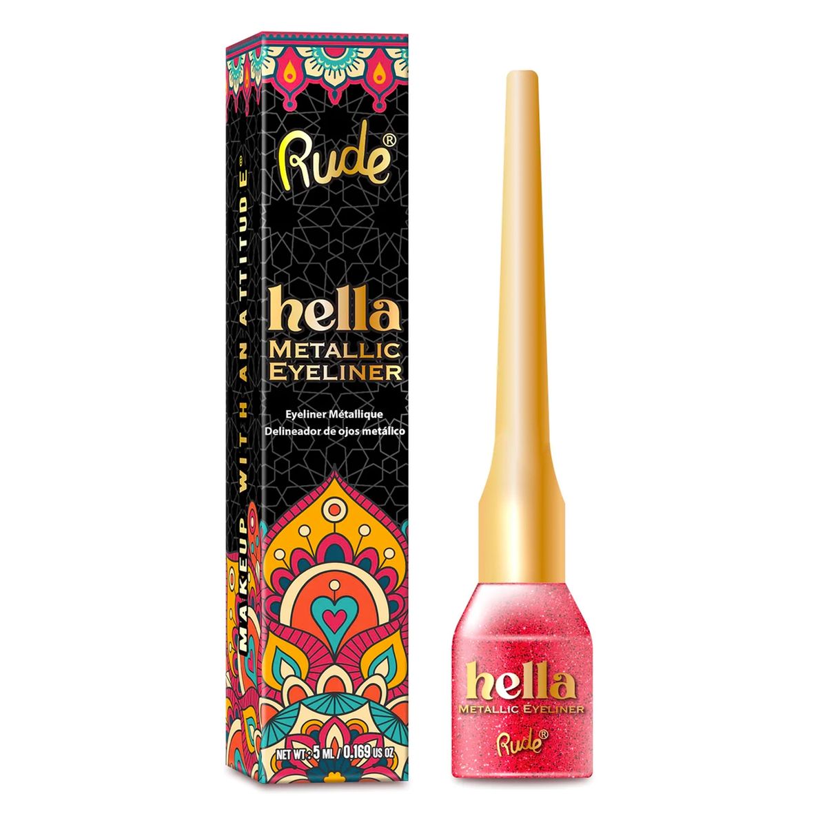RUDE COSMETICS - Delineador de Ojos Metálico Garnet Hella-Rude