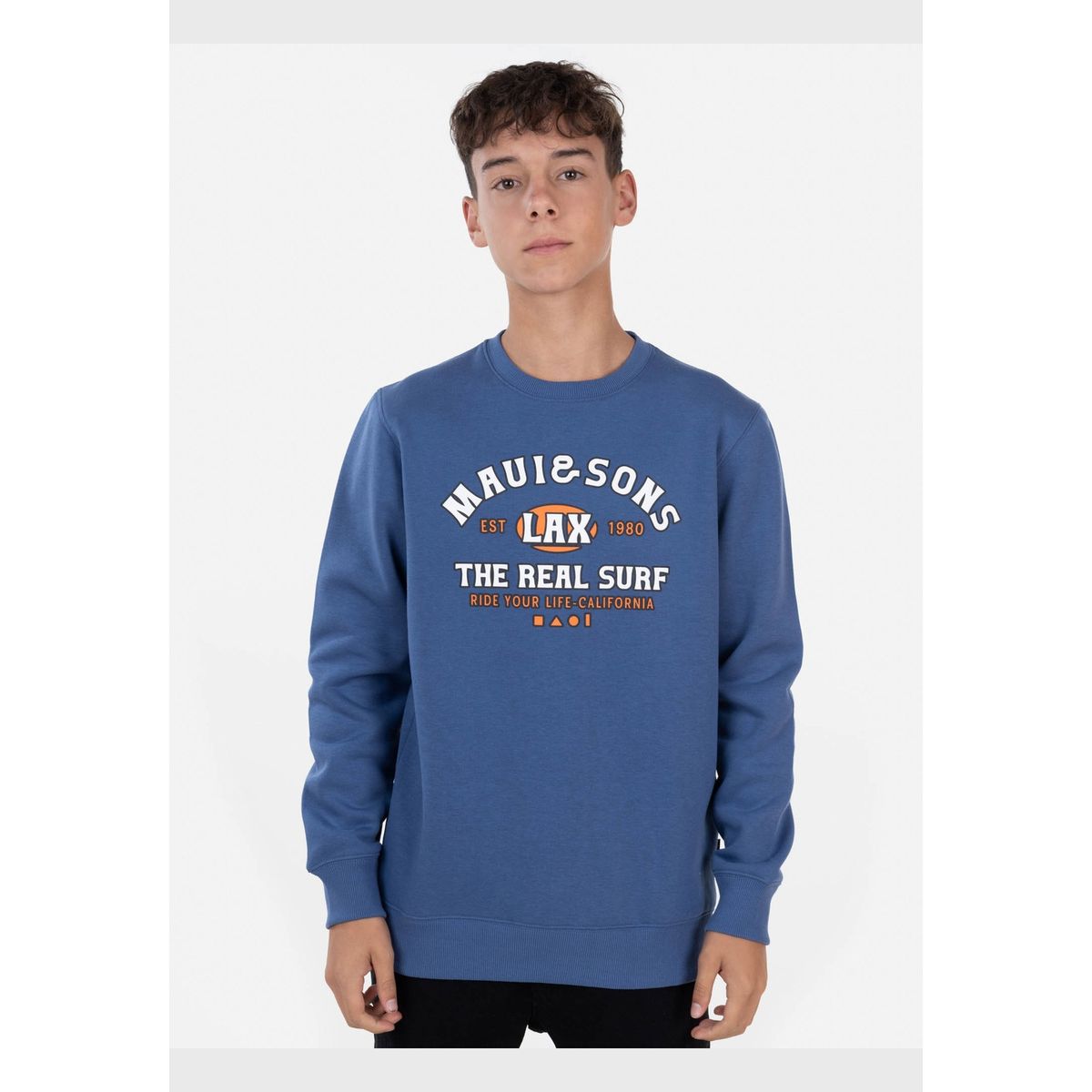 MAUI AND SONS - Poleron THE REAL SURF Juvenil Azul Maui and Sons