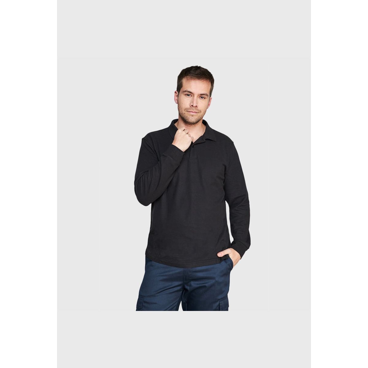 JAYSON - Polera Piqué TC 65/35 Manga Larga Hombre