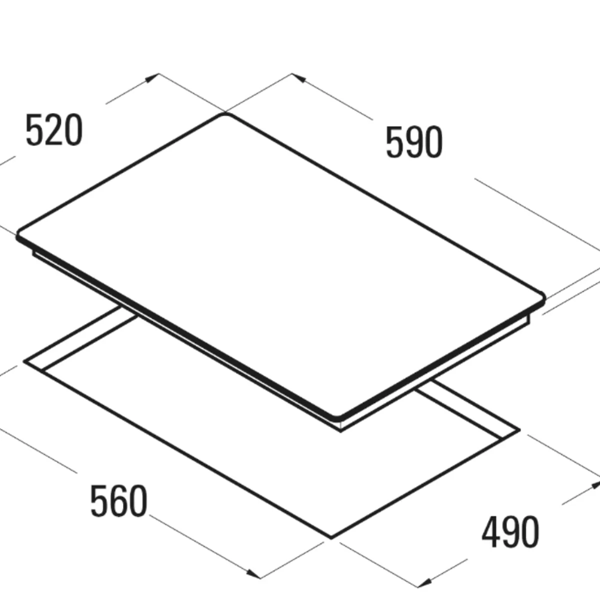CATA - Encimera Vitrocerámica 3 Zonas de Cocción TDN 603/B