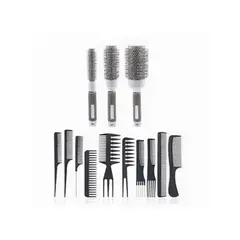 GENERICO - Set 19mm-32mm-45mm Cepillos Térmicos Brushing Alisado + Set 10 Peineta