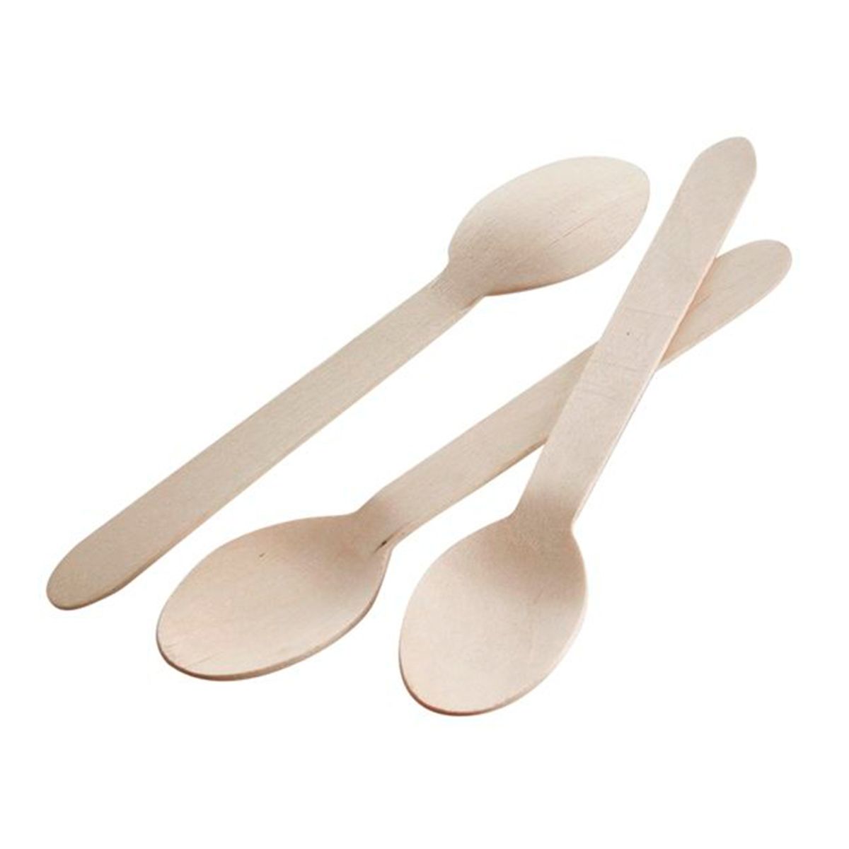 GENERICO - 100 Cucharas Desechables Cubiertos de Madera Ecológico