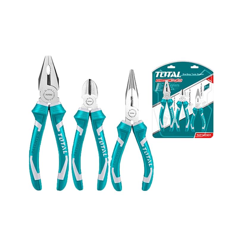 TOTAL TOOLS - Set de Alicates 3 Piezas TOTAL