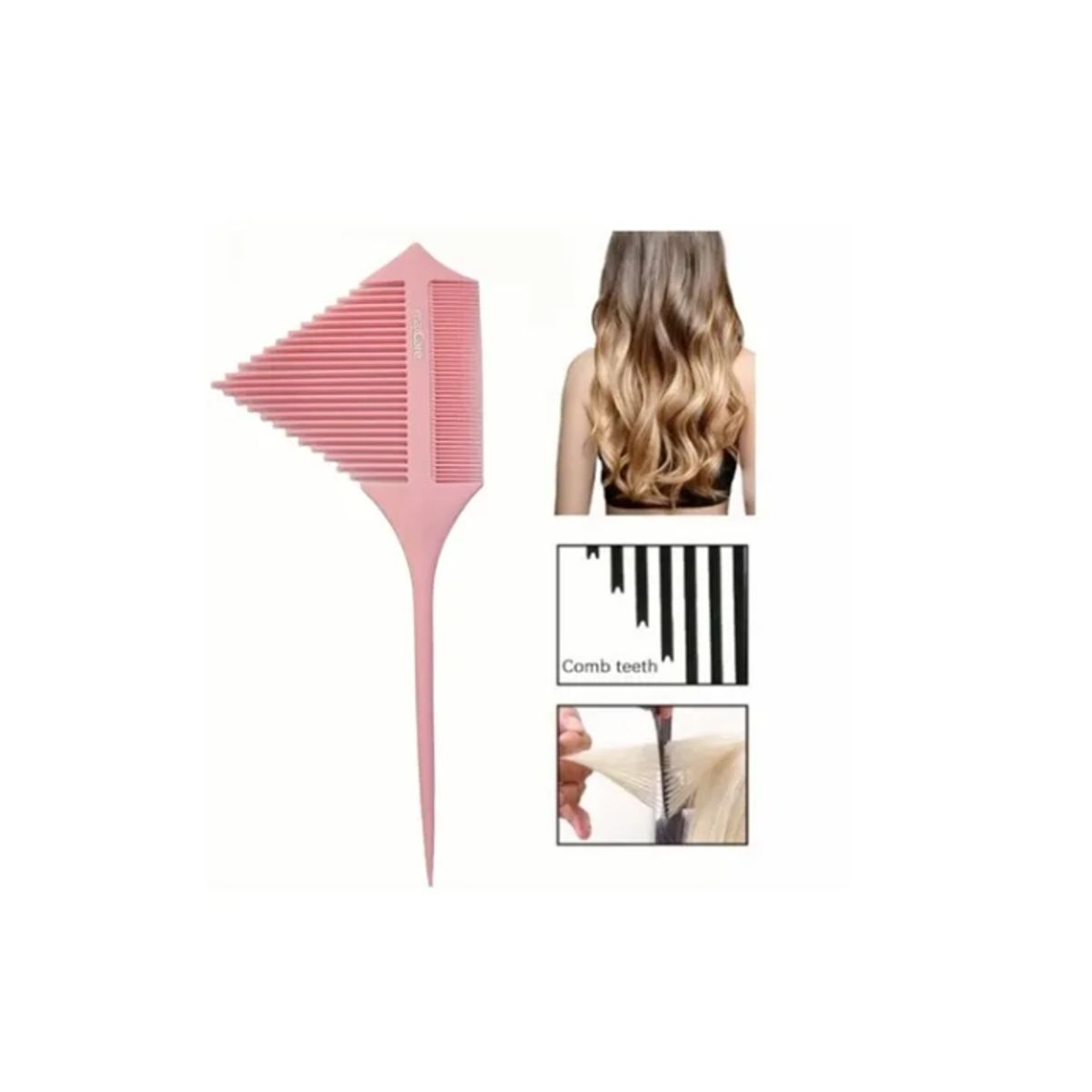 GENERICO - Peineta Triángula Para Mechas ROSA