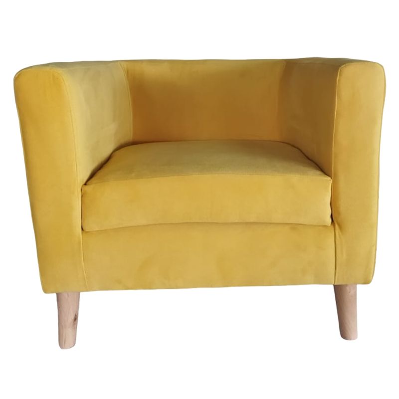 MUEBLERIA LATINA - POLTRONA BORLANGE CUBO FELPA AMARILLO