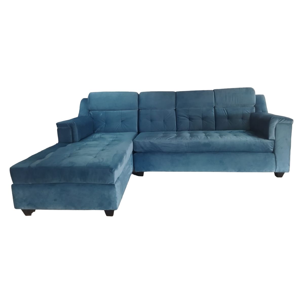 MUEBLERIA LATINA - SECCIONAL FELPA FORTUNE AZUL PETROLEO IZQUIERDO