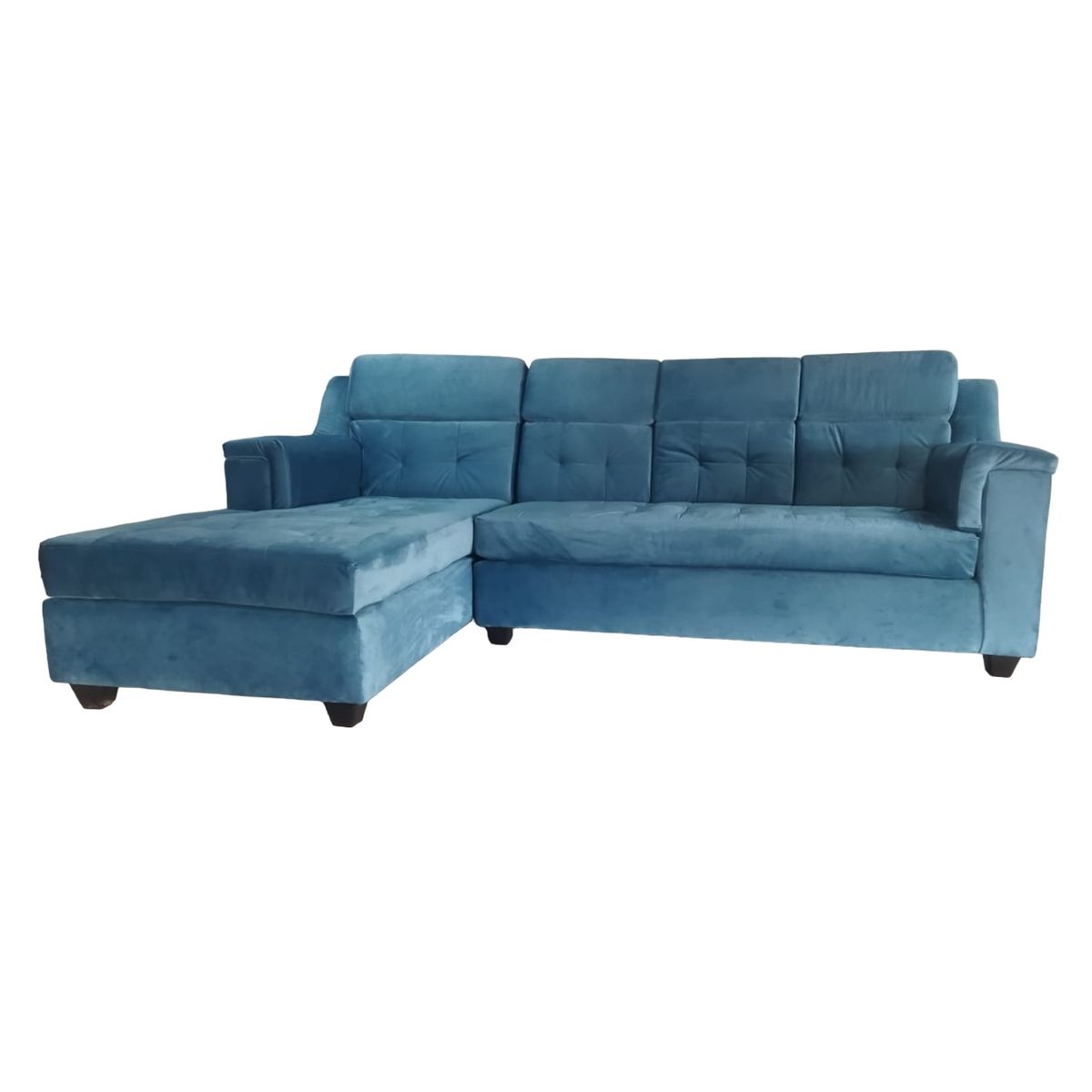 MUEBLERIA LATINA - SECCIONAL FELPA FORTUNE AZUL PETROLEO IZQUIERDO