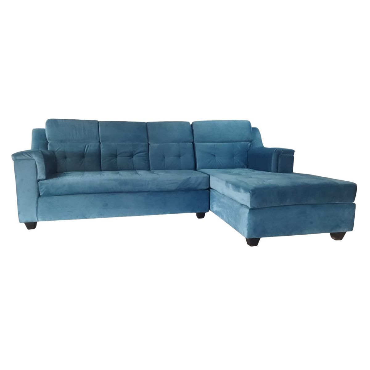 MUEBLERIA LATINA - SECCIONAL FELPA FORTUNE AZUL PETROLEO DERECHO