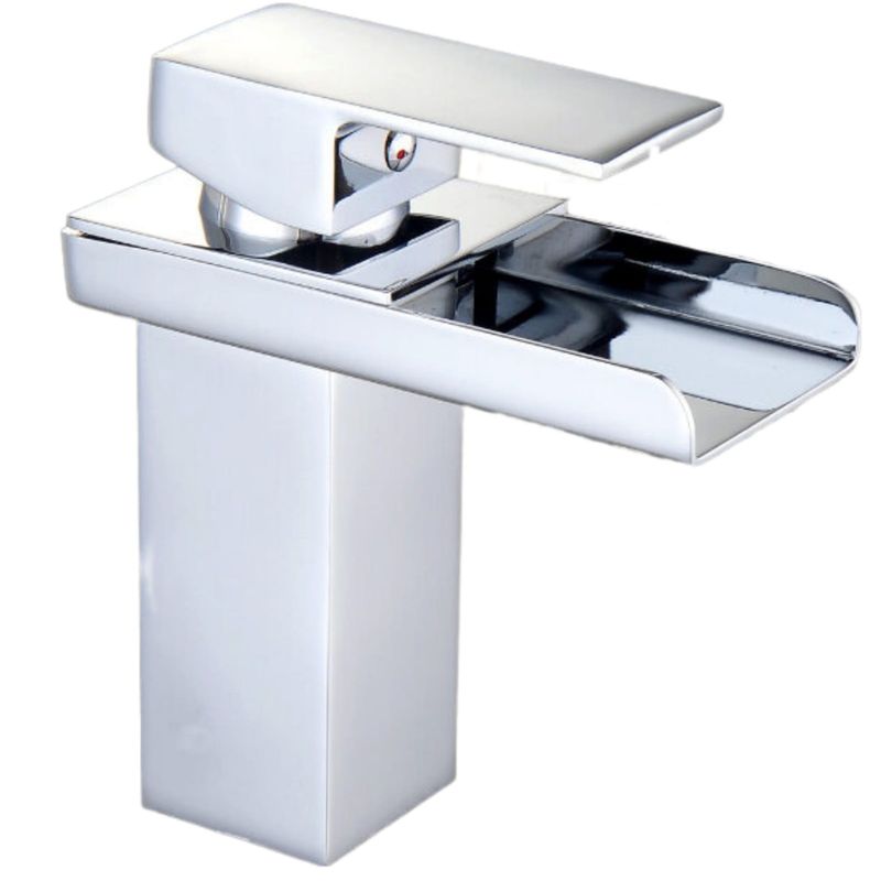 GENERICO - Llave Monomando Lavamanos Diseño Cascada Acero Cromada