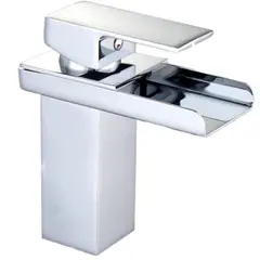 GENERICO - Llave Monomando Lavamanos Diseño Cascada Acero Cromada