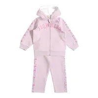 Conjunto Polerón y Pantalón de Buzo Franela Bebé Niña