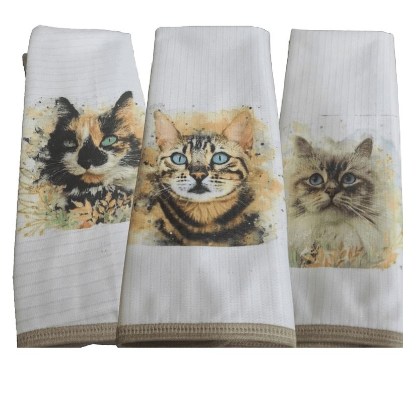 DCOBRE - PACK 3 PAÑOS DE LOZA EN COBRE MODELO GATOS LINDOS