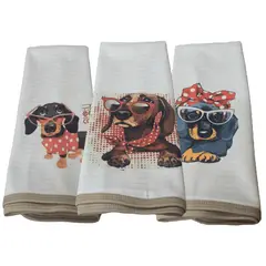 DCOBRE - PACK 3 PAÑOS DE LOZA EN COBRE MODELO SALCHICHA