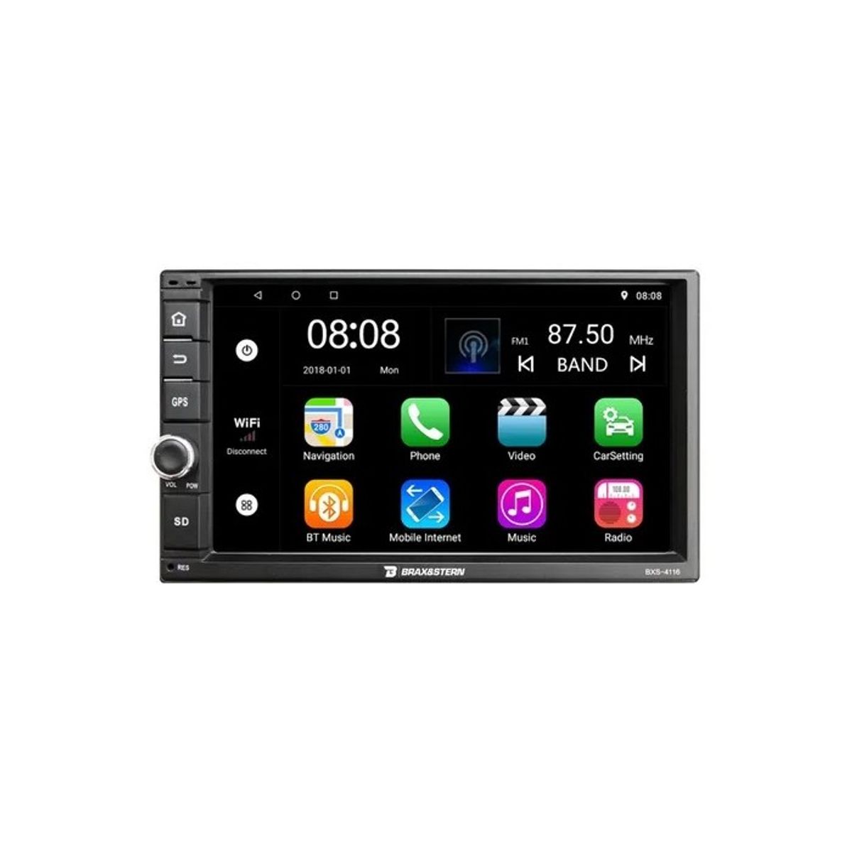 BRAXYSTERN - Radio Auto 2 Din Android Touch Hd De 7'' Bxs-4116