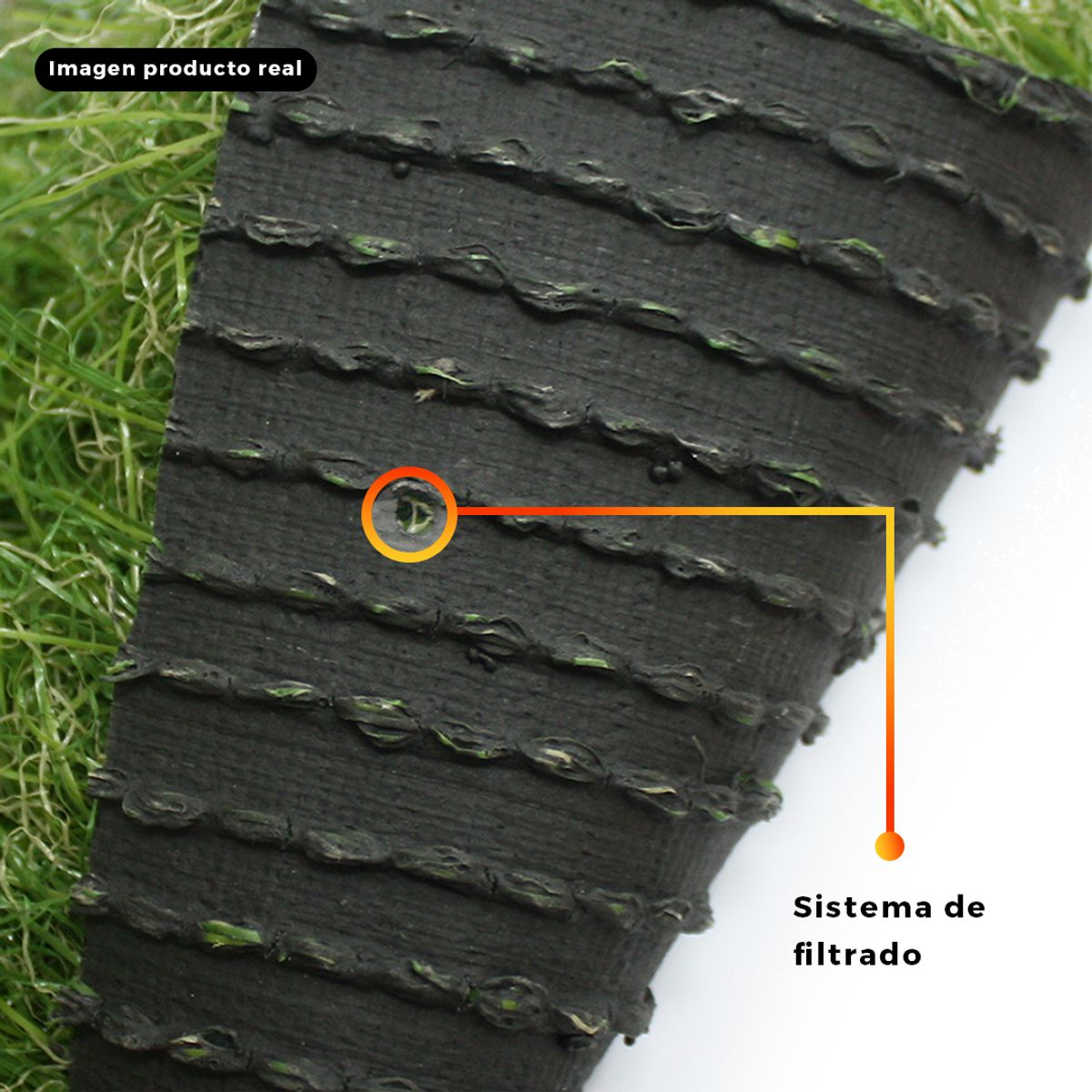QRUBBER - Pasto Sintético Huilo Huilo 35mm. 2mts x 5mts Qrubber