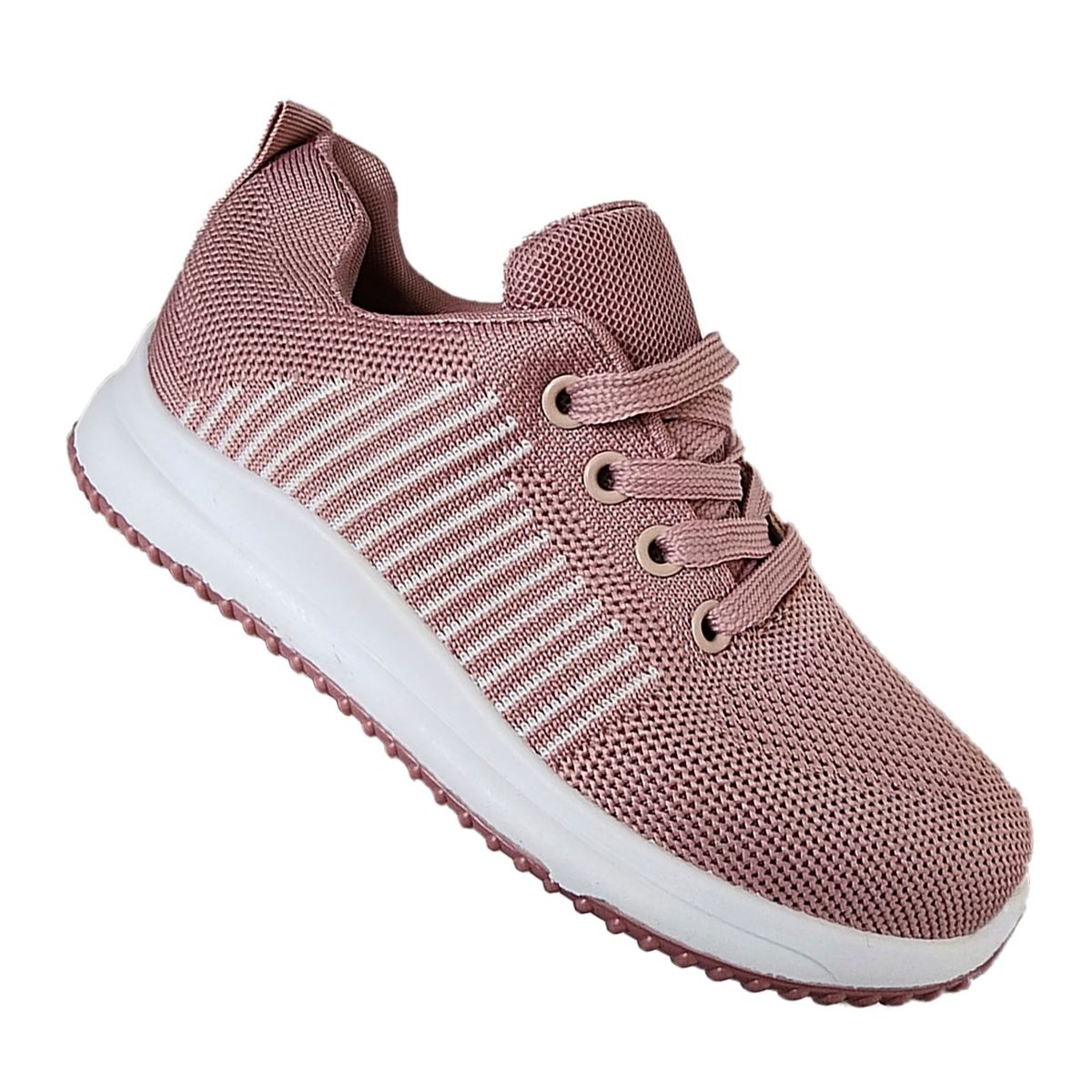 GENERICO - Zapatillas Infantil Deportiva Con Cordon Rosa Blanco 7025