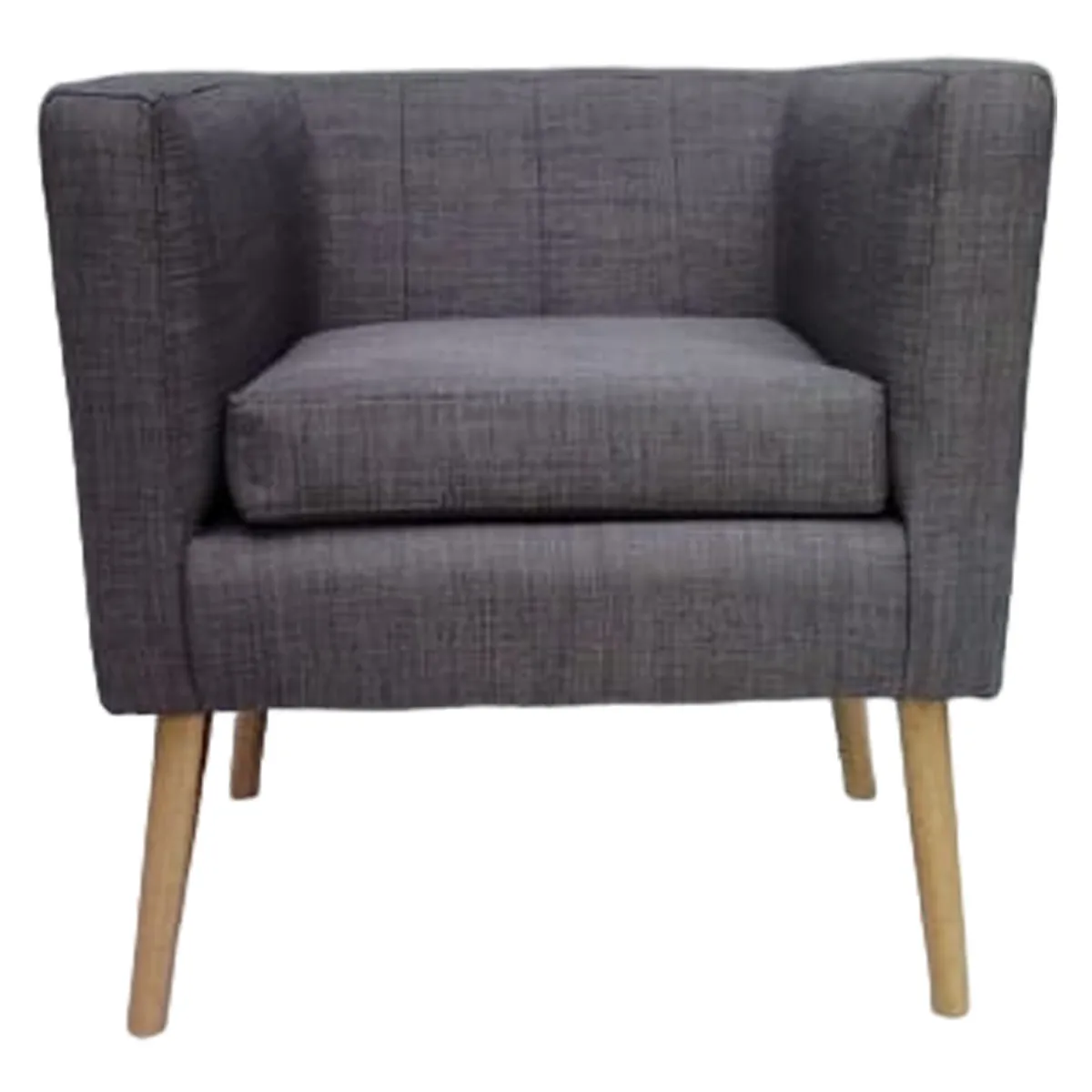 MUEBLERIA LATINA - POLTRONA BORLANGE CUBO LINO GRIS CLARO