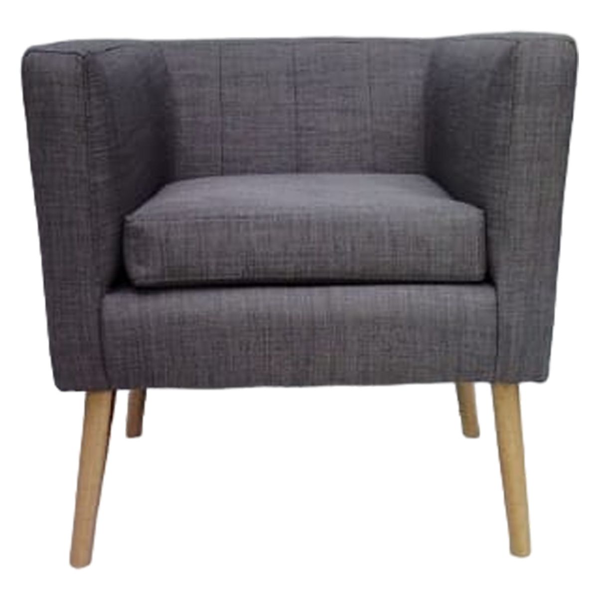 MUEBLERIA LATINA - POLTRONA BORLANGE CUBO LINO GRIS CLARO