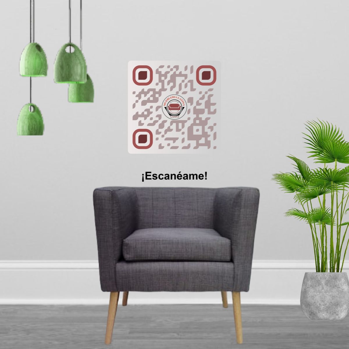 MUEBLERIA LATINA - POLTRONA BORLANGE CUBO LINO GRIS CLARO