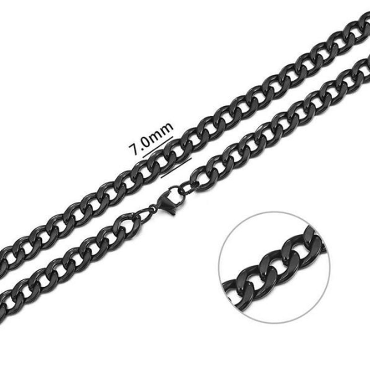 GENERICO - Collar Cadena Para Hombre Acero Inoxidable Grumet 7mm 60cm