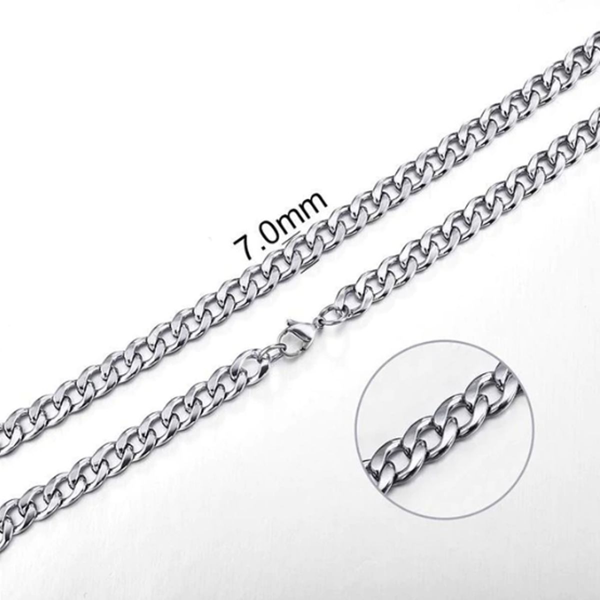 GENERICO - Collar Cadena Para Hombre Acero Inoxidable Grumet 7mm 50cm