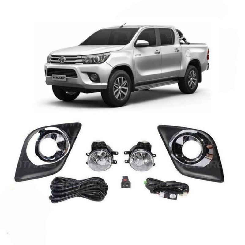 GENERICO - Kit de neblineros Toyota Hilux Bisel Negro 2016-2021