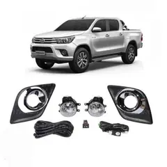 GENERICO - Kit de neblineros Toyota Hilux Bisel Negro 2016-2021