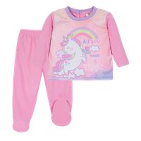 Pijama Bebé Niña Conjunto Polar Sustentable Rosado