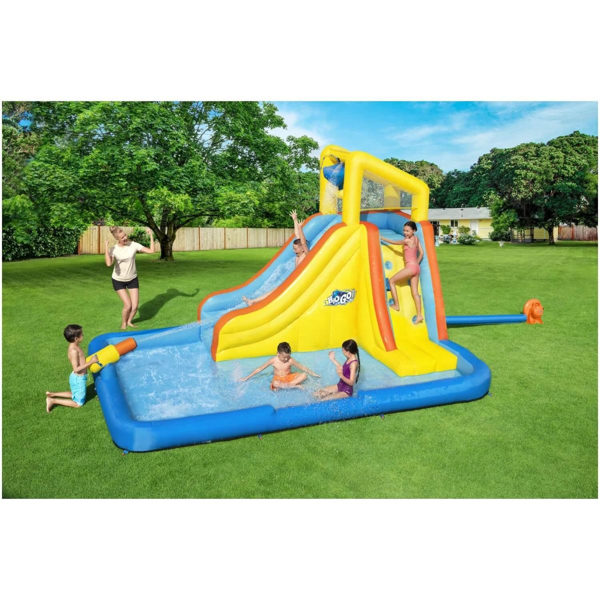 BESTWAY - Parque Acuático Inflable Eléctrico 4.48X3.11X2.66M Bestway