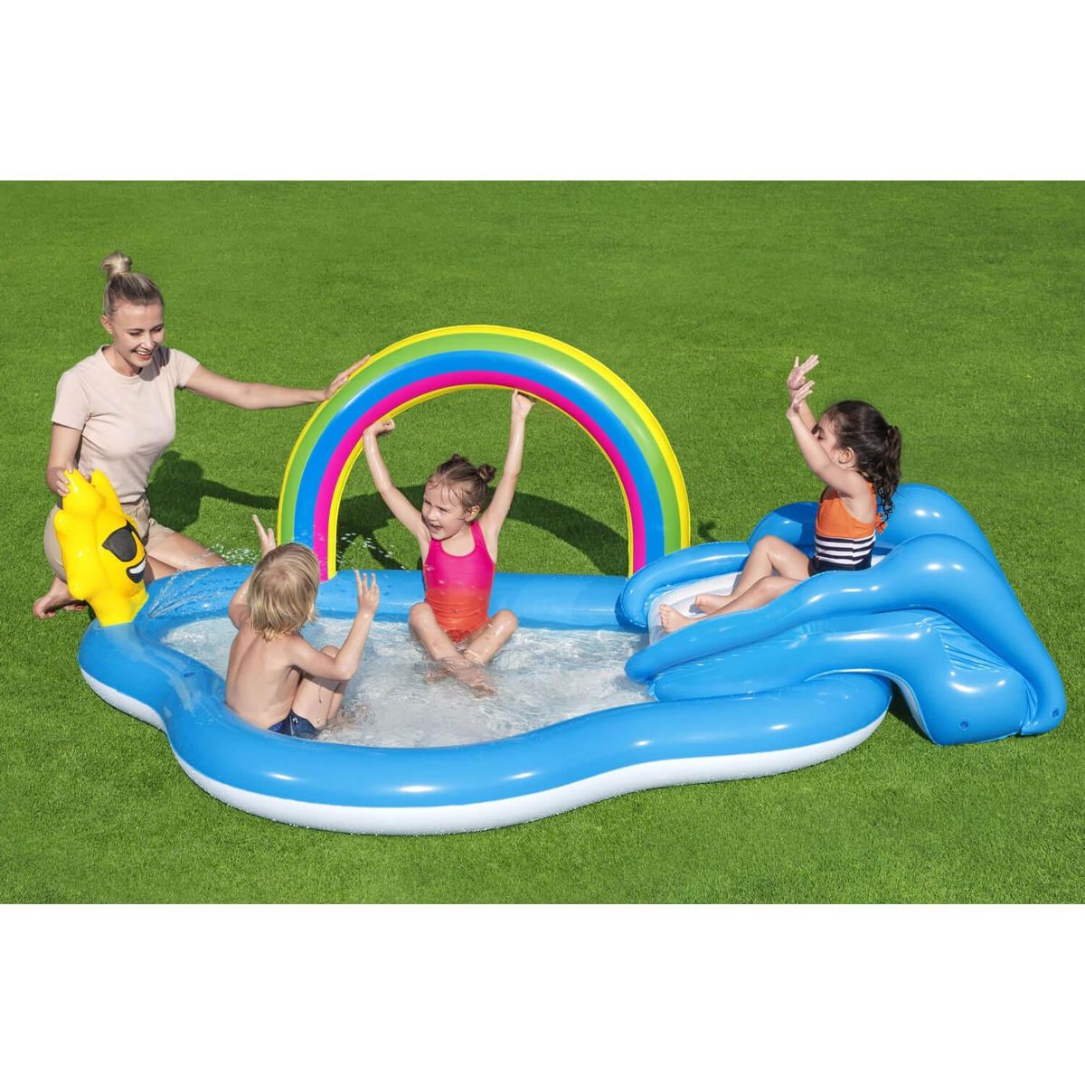 BESTWAY - Piscina Y Juegos Inflable Arcoiris 2.57Mx1.45Mx91Cms Bestway