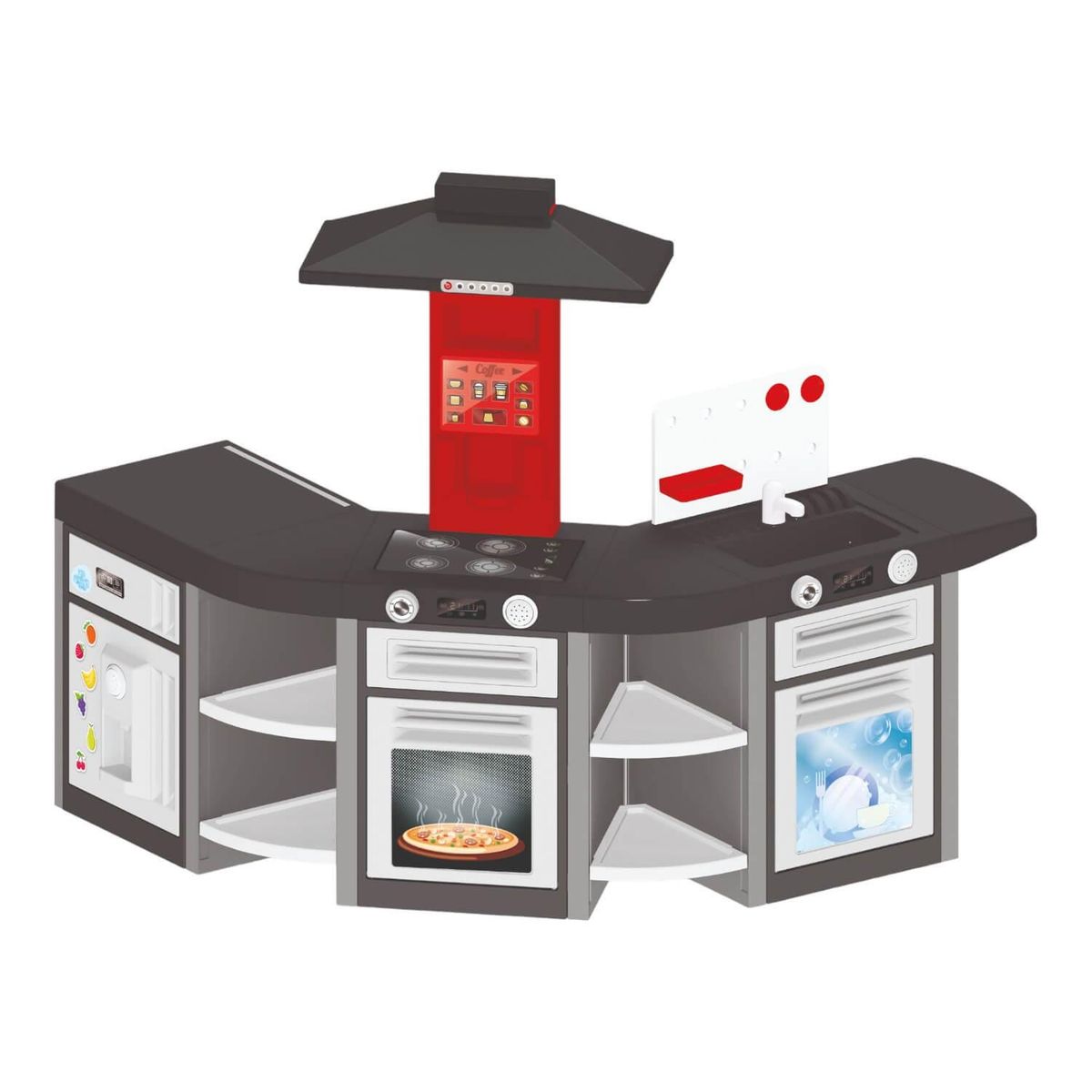 DOLU - Cocina Juguete Plastica Triple + Accesorio 139x65x100Cm Dolu