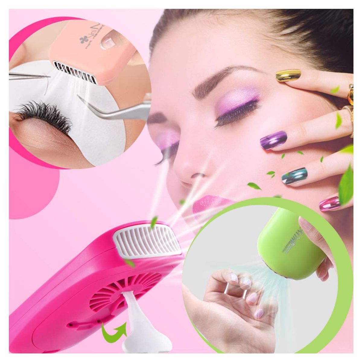 KISS BEAUTY - Ventilador Para Extensión De Pestañas De TRES Velocidades