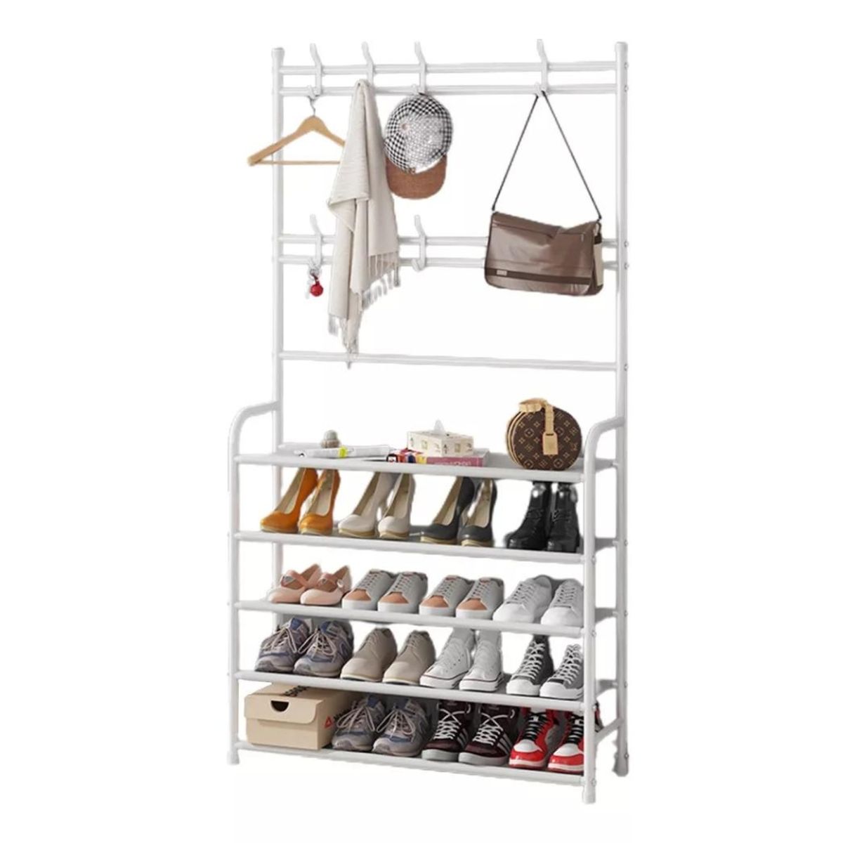 GENERICO - Perchero Armario Zapatero De 5 Niveles Organizador Portátil
