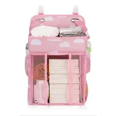GENERICO - Organizador de Pañales Colgante Bebe Multiusos Color Rosado