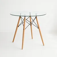 Mesa de Comedor Eames 80cm redonda vidrio