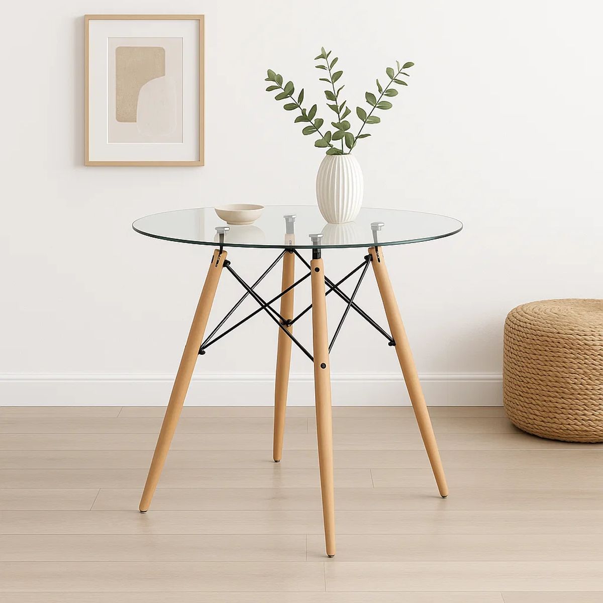 KLIK - Mesa de Comedor Eames 80cm redonda vidrio KLIK