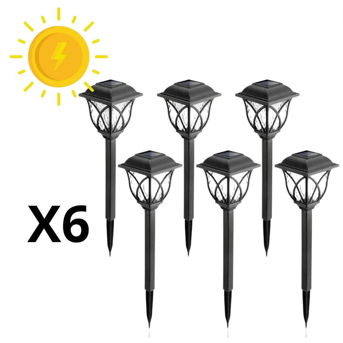 GENERICO - Estaca Solar X6 Lampara De Jardín Led Decoración Exterior…