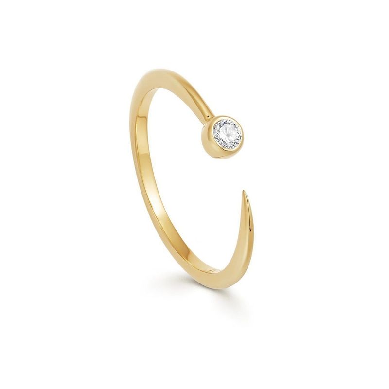 TULIPA - Anillos Plata Bañada De Oro Y Circón