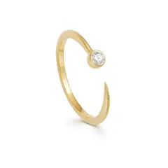 TULIPA - Anillos Plata Bañada De Oro Y Circón