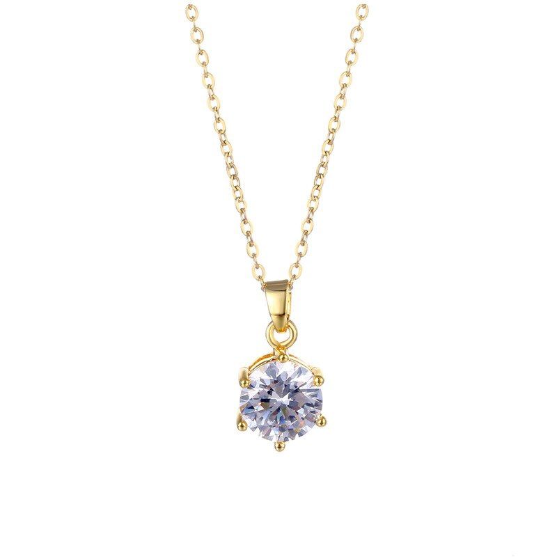 LUXURYJOYAS - Off Collar Punto De Luz Circonita Baño Oro 18kt