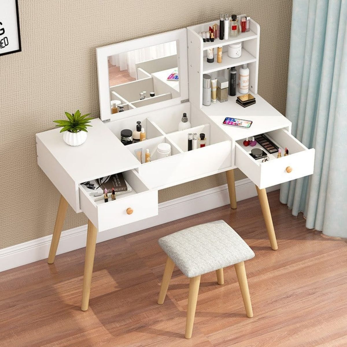 SPACE HOME - tocador escritorio Magic color blanco 2 cajones