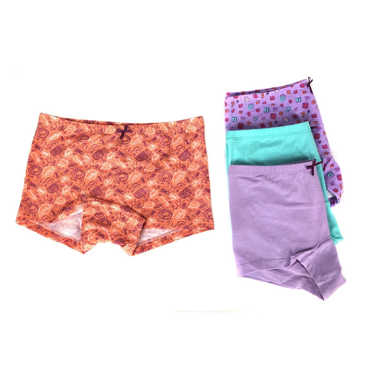 GIOVACCHINO - Pack de 4 Calzon Boxer Pantaleta Algodón Niña.