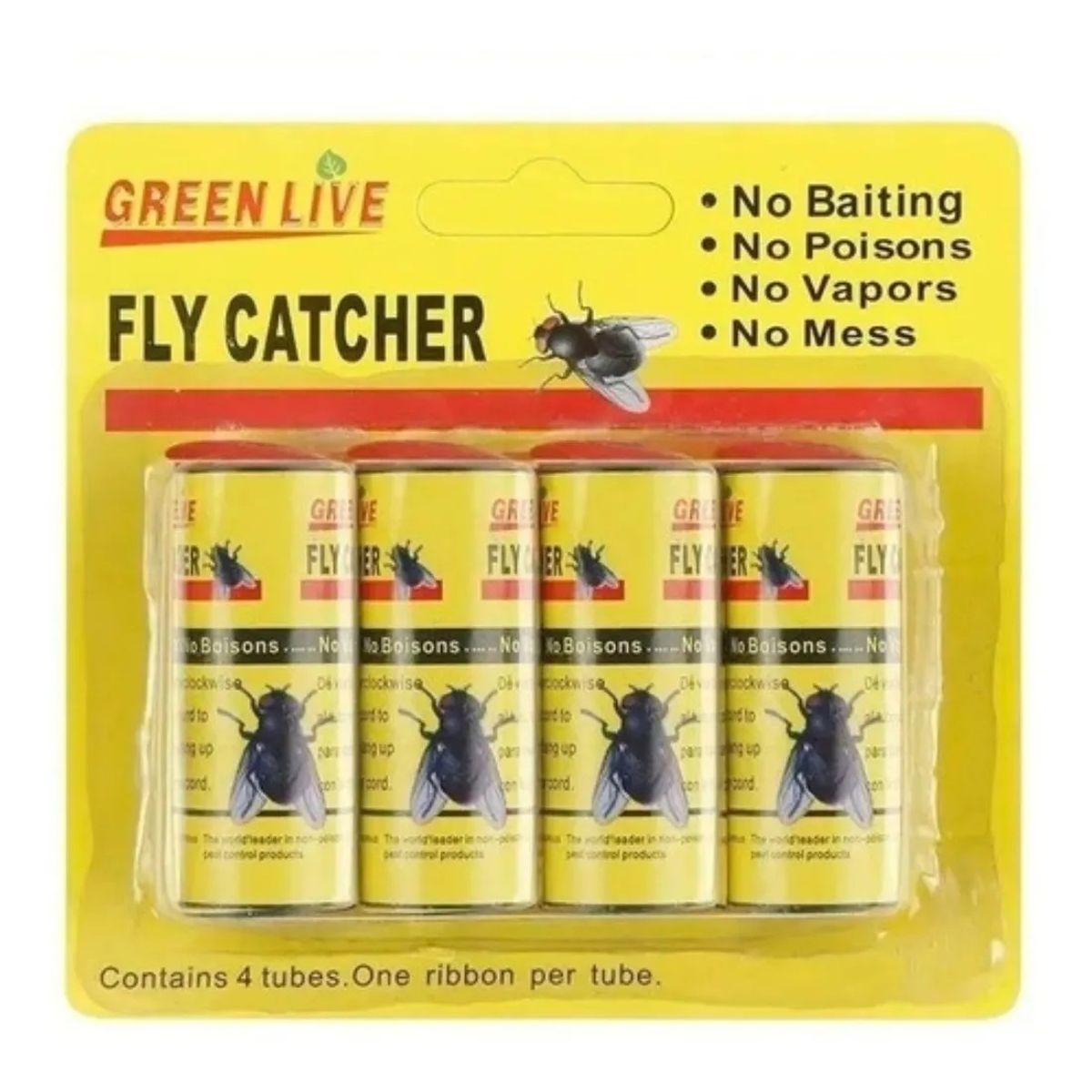 GENERICO - Pack X4 Mata Moscas Repelente Moscas Papel Adhesivo Mosca