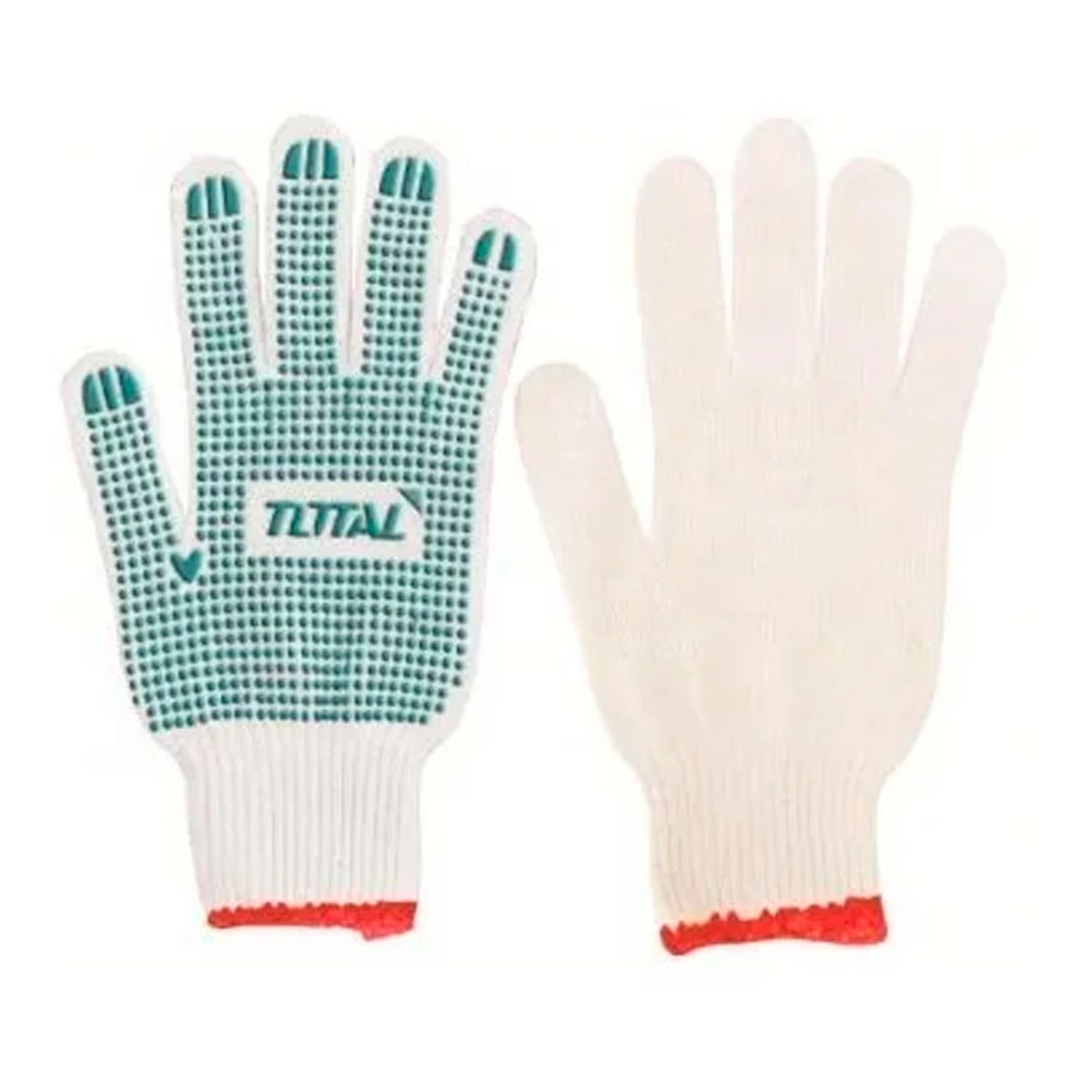 TOTAL TOOLS - Pack 12 Pares Guantes Xl De Hilo Palma Antideslizante Total
