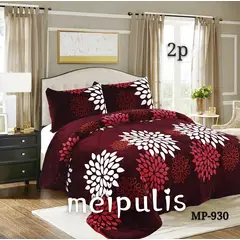 GENERICO - Cobertor de invierno Plush con Chiporro 2 plazas - Mandala Burdeo